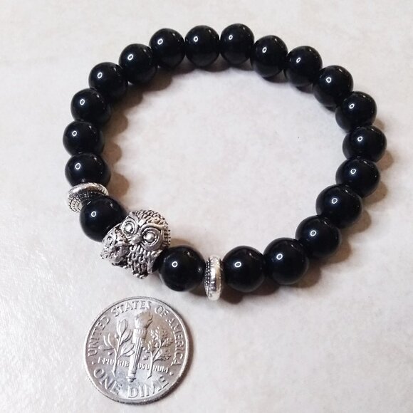 Mother & Child Owl Beaded Stretch Bracelet! Various Sizes Available! Owl Lovers! - Picture 1 of 7